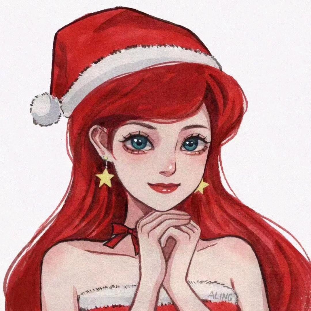 圣诞迪士尼公主头像-圣诞迪士尼公主闺蜜头像