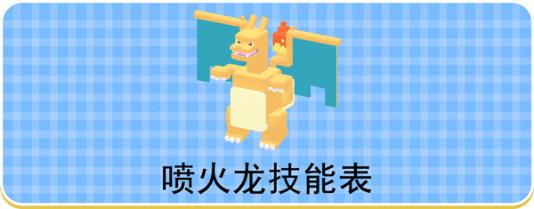 宝可梦大探险喷火龙技能表-喷火龙技能招式表一览