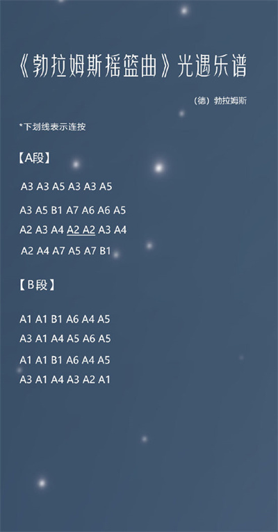 光遇勃拉姆斯摇篮曲乐谱分享-勃拉姆斯摇篮曲乐谱详情介绍