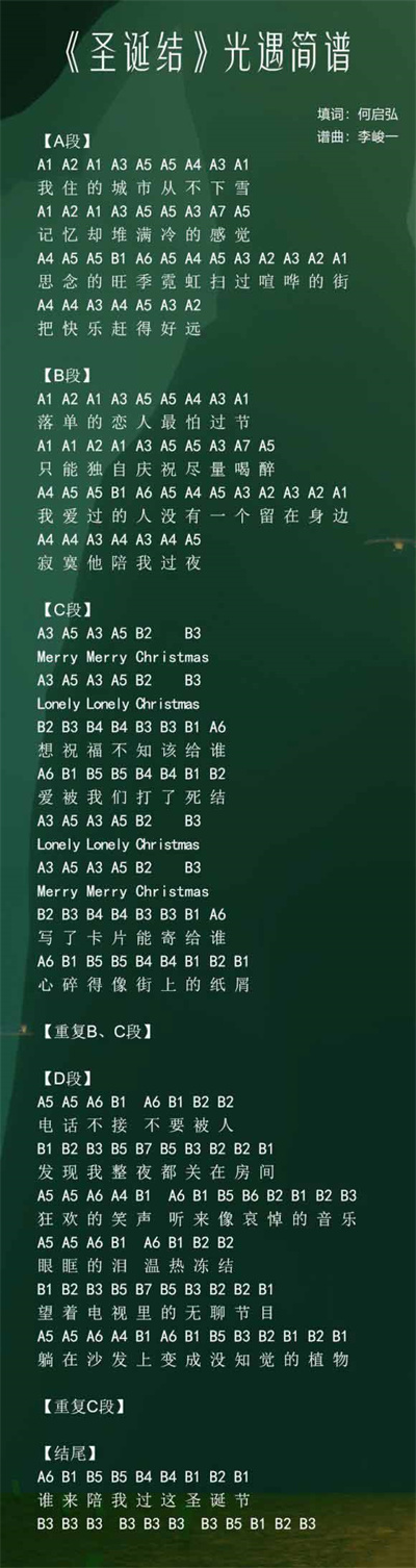 光遇圣诞结乐谱分享-圣诞结乐谱详情介绍